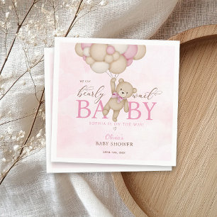 Wir Können Kaum Warten Rosa Babyparty Serviette