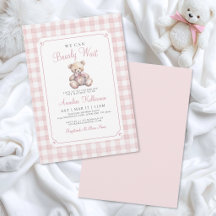 Wir können kaum warten Rosa Bär Baby Shower