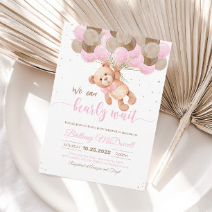 Wir können kaum warten Teddy Bär Baby Shower Einladung