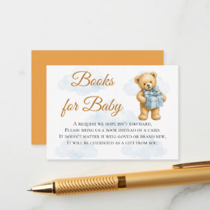 Wir können kaum warten Teddybär Baby Jungen Dusche Begleitkarte