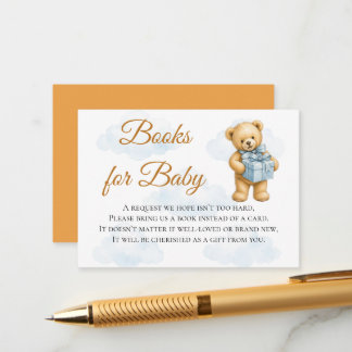 Wir können kaum warten Teddybär Baby Jungen Dusche Begleitkarte