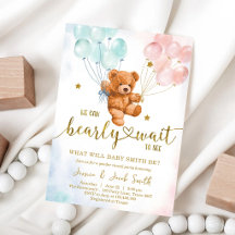 Wir können kaum warten Teddybär-Baby-Party