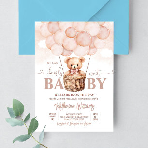 Wir können kaum warten Teddybär-Baby-Party Einladung