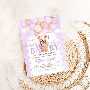 Wir können kaum warten Teddybär-Baby-Party Einladung