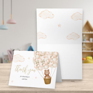 Wir können kaum warten Teddybär-Baby-Party-Gedicht Dankeskarte