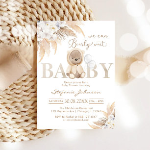 Wir können kaum warten Teddybär Baby Shower Einladung