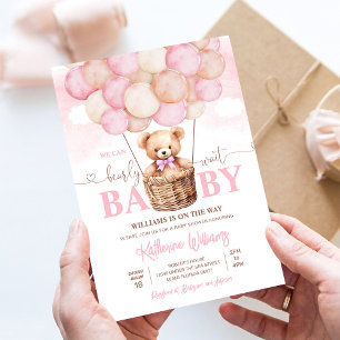 Wir können kaum warten Teddybär Baby Shower Einladung