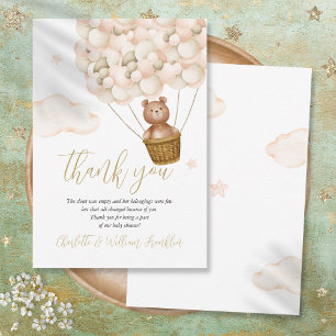 Wir können kaum warten Teddybär Baby Shower Gedich Dankeskarte
