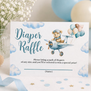 Wir können kaum warten Teddybär Flugzeug Baby Show Begleitkarte