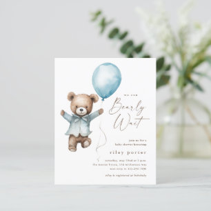 Wir können kaum warten Teddybär-Jungen-Baby-Party