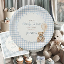 Wir können kaum warten, Teddybär-Jungen-Baby-Party