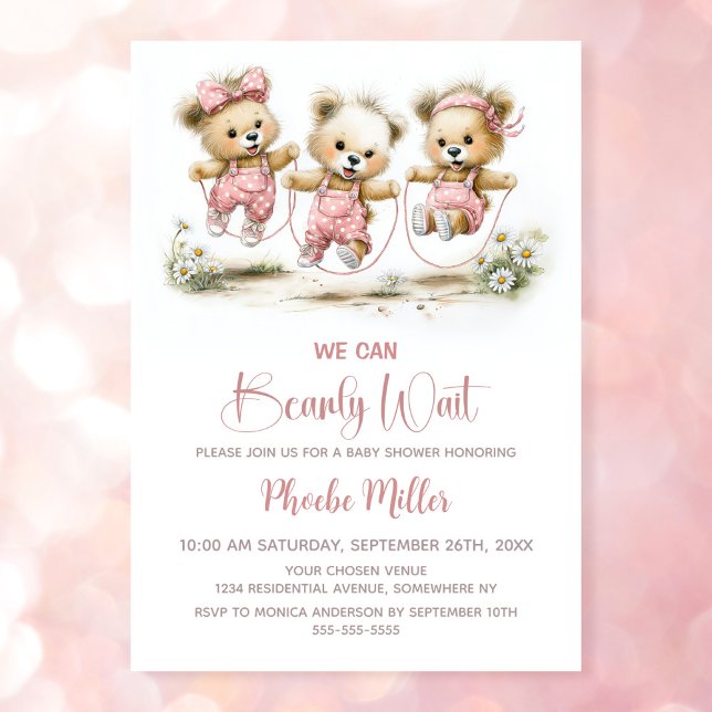 Wir können kaum warten Teddybären mit Springseilen Einladung (Von Creator hochgeladen)