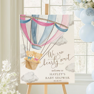 Wir können kaum warten Zwillings-Baby-Party Poster