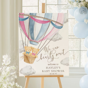 Wir können kaum warten Zwillings-Baby-Party Poster