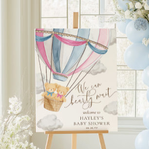 Wir können kaum warten Zwillings-Baby-Party Poster