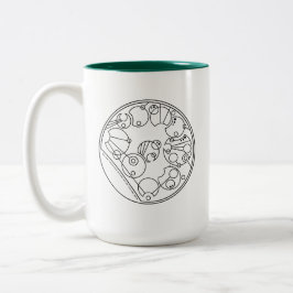 Wir können nicht Ibuprofen - Circular Gallifreyan Zweifarbige Tasse