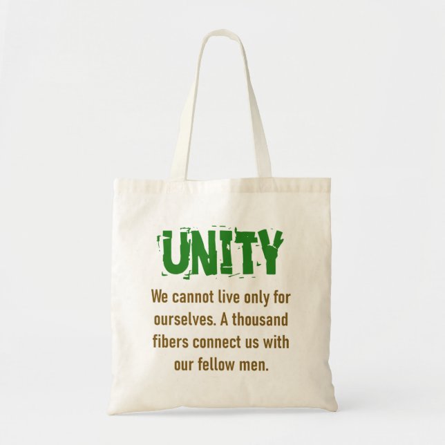 Wir können nicht nur für uns selbst leben - Unity- Tragetasche (Vorne)