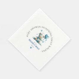 Wir können schon bald auf den blauen Teddy-Bär war Serviette