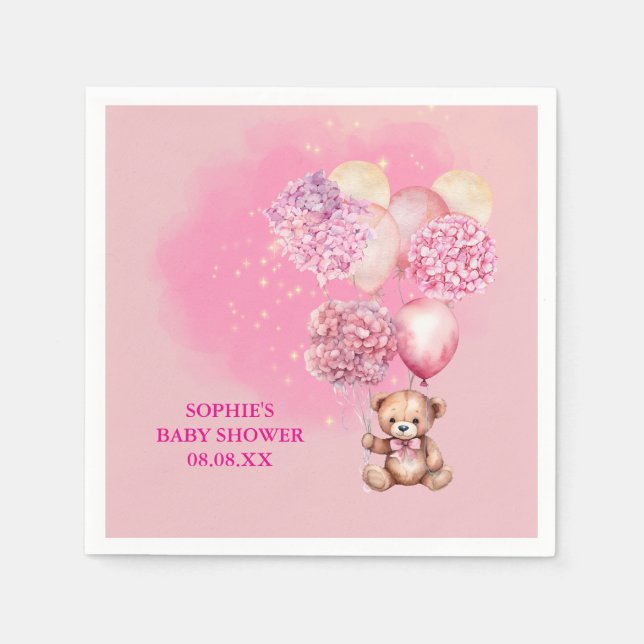 Wir können schon frühzeitig auf rosa Hydrangea-Bal Serviette (Vorderseite)