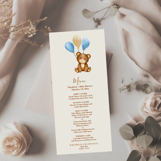 Wir können schon lange einen Aquarellbären warten Menükarte (Von Creator hochgeladen)