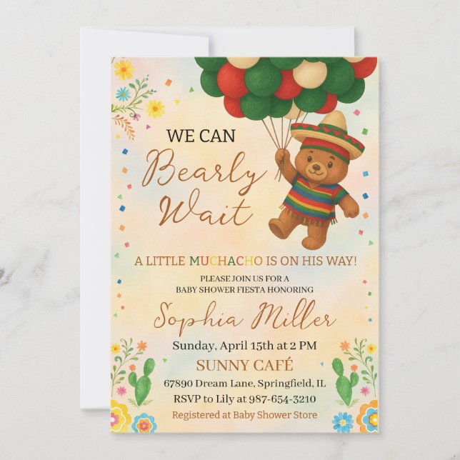 Wir können schon mal Muchacho mexikanische Babydus Einladung (Vorderseite)