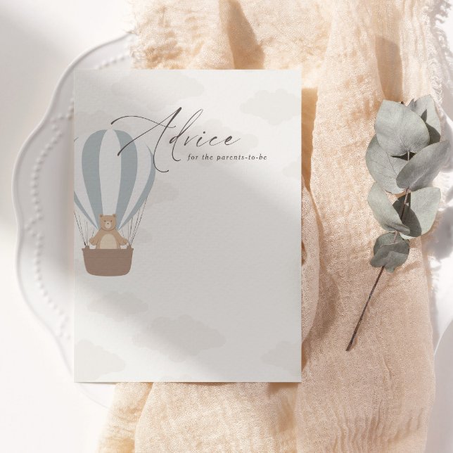 Wir können schon warten | Baby Boy Blue Balloon Du Hinweiskarte (Von Creator hochgeladen)