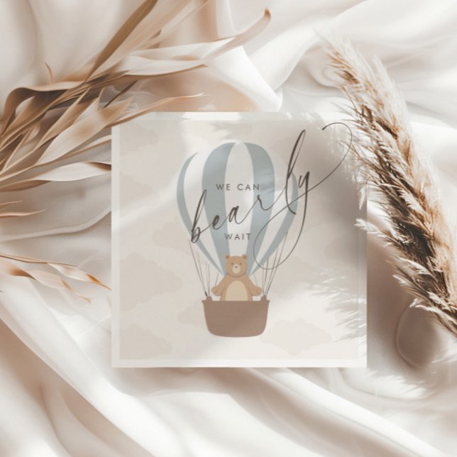 Wir können schon warten | Baby Boy Blue Balloon Du Serviette (Von Creator hochgeladen)