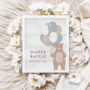 Wir können schon warten Babydusche Raffle-Zeiche Poster