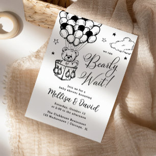 Wir können schon warten Heißluftballon Babydus Einladung