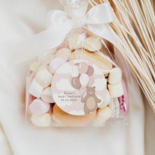 Wir können schon warten   Light Pink Baby Girl Runder Aufkleber