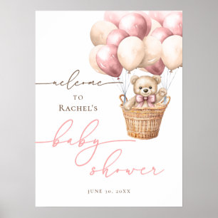 Wir können schon warten Pink Baby Dusche Empfang Poster