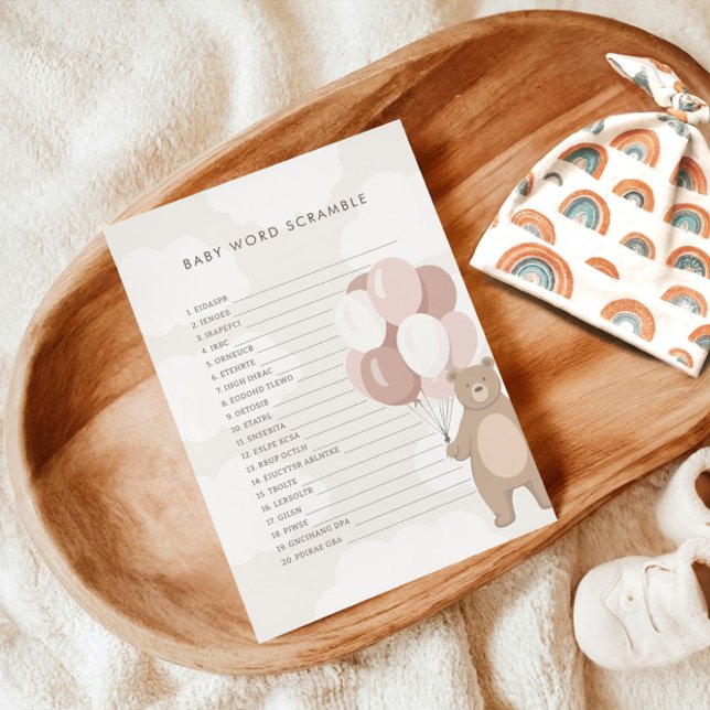 Wir können schon warten | Pink Baby Word Scramble Begleitkarte (Von Creator hochgeladen)