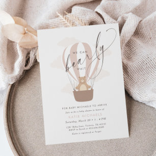 Wir können schon warten   Soft Pink Baby Dusche Einladung