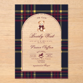 Wir können unbedingt die Teddy Bear Polo Babydusch Acryleinladungen