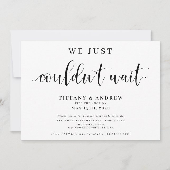 Wir konnten einfach nicht auf Hochzeit warten Ankündigung (Vorderseite)
