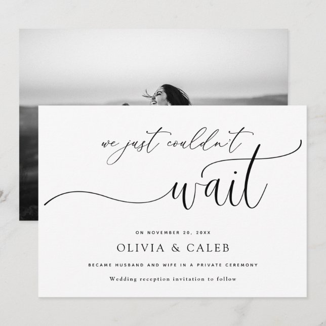 Wir konnten einfach nicht die Heiratsankündigung a Einladung (Vorne/Hinten)