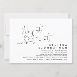 Wir konnten einfach nicht warten, das moderne Hoch Einladung