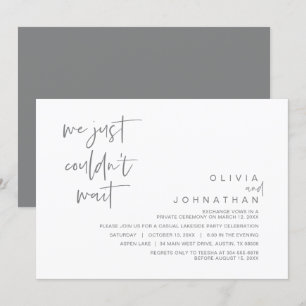 Wir konnten einfach nicht warten, Hochzeitsflucht- Einladung