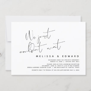 Wir konnten einfach nicht warten, Moderne Hochzeit Einladung