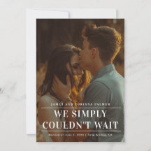 Wir konnten nicht warten Hochzeitsankündigung