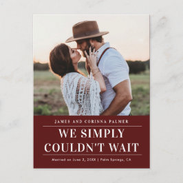 Wir konnten nicht warten Hochzeitsankündigung Postkarte