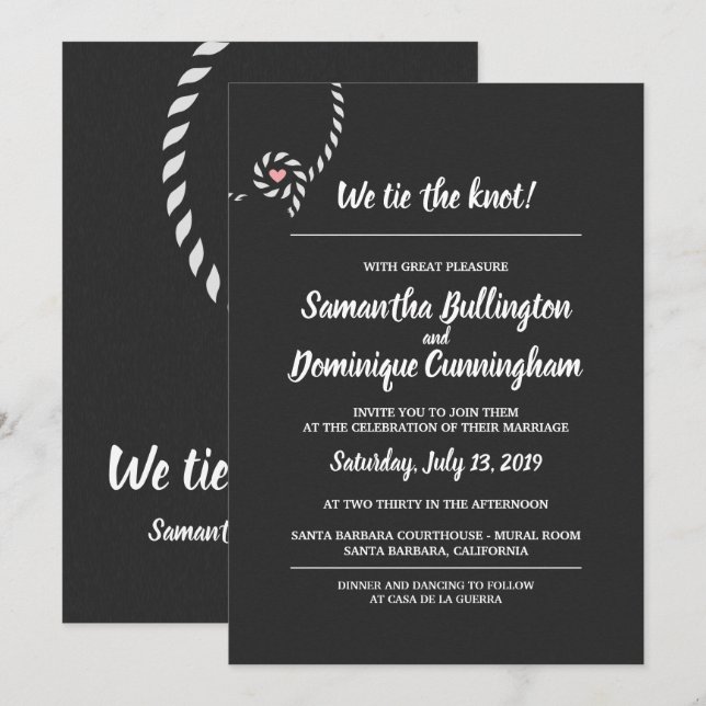 Wir Krawatte die Knoten Hochzeits-Einladung Einladung (Vorne/Hinten)