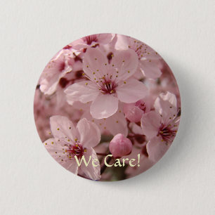 Wir kümmern uns! Knöpfe Rosa Frühlingsbaum Blüten Button