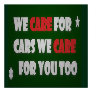 Wir kümmern uns um Autos Poster