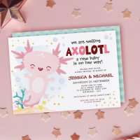 Wir lächeln Axolotl Baby Dusche Einladung