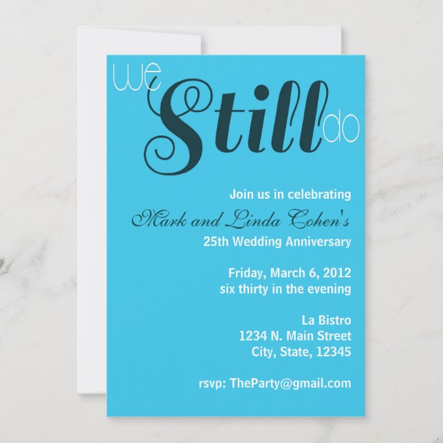 Wir laden immer noch zum Jahrestag ein Einladung (Vorderseite)