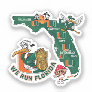 Wir laufen Florida Football Fan Gameday Grafik  Aufkleber