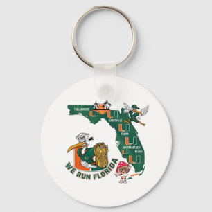 Wir laufen Florida Football Fan Gameday Grafik Schlüsselanhänger