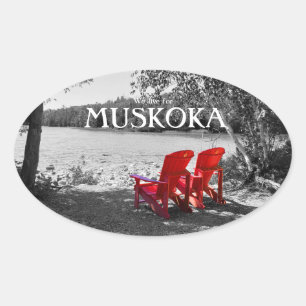 Wir leben für Muskoka - Kanada Ovaler Aufkleber