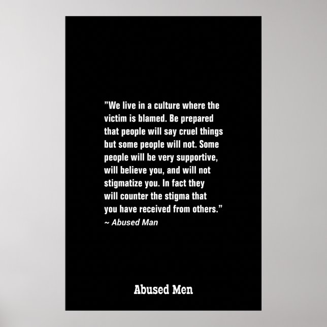 Wir leben in einer Kultur, in der das Opfer ... Poster (Vorne)